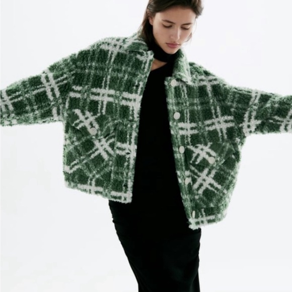 Zara green plaid jacket - Picture 5 of 8